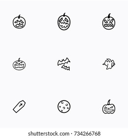 Set of halloween icons vector