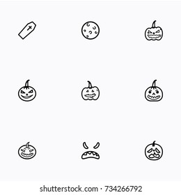 Set of halloween icons vector