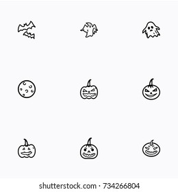 Set of halloween icons vector