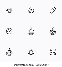 Set of halloween icons vector