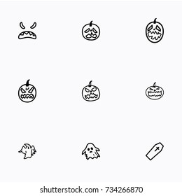 Set of halloween icons vector