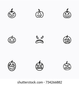 Set of halloween icons vector