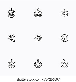 Set of halloween icons vector
