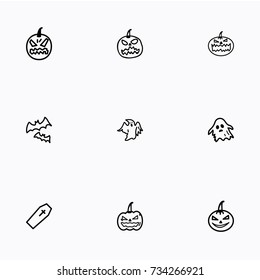 Set of halloween icons vector