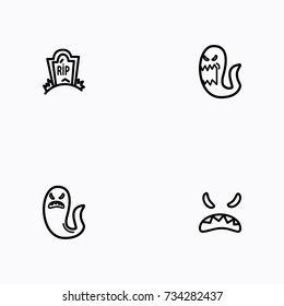 Set of halloween icons vector
