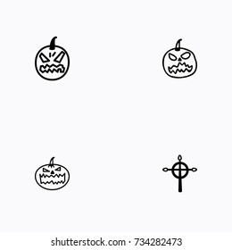 Set of halloween icons vector