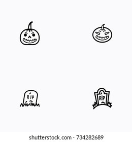 Set of halloween icons vector