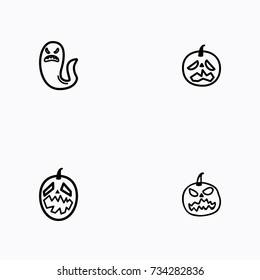 Set of halloween icons vector