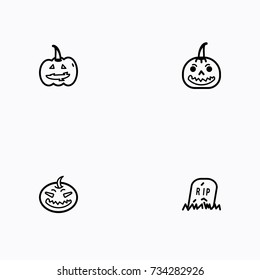 Set of halloween icons vector