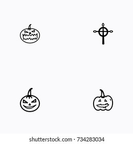 Set of halloween icons vector