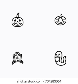 Set of halloween icons vector