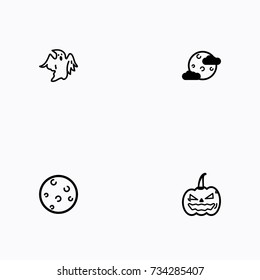 Set of halloween icons vector