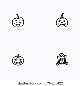 Set of halloween icons vector