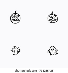 Set of halloween icons vector