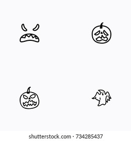 Set of halloween icons vector