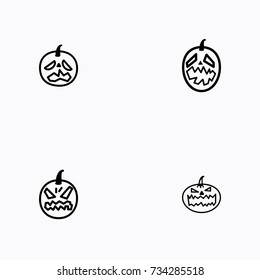 Set of halloween icons vector