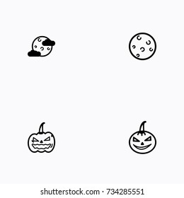Set of halloween icons vector