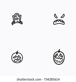 Set of halloween icons vector