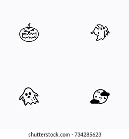 Set of halloween icons vector