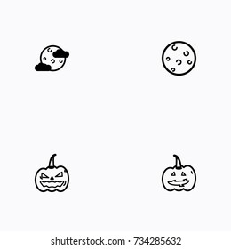 Set of halloween icons vector