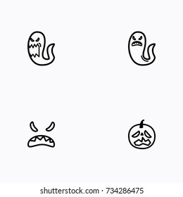 Set of halloween icons vector