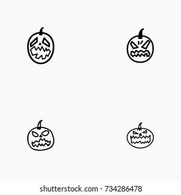 Set of halloween icons vector