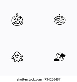 Set of halloween icons vector