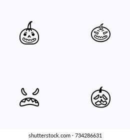 Set of halloween icons vector