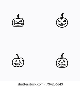 Set of halloween icons vector