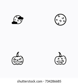 Set of halloween icons vector