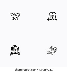 Set of halloween icons vector