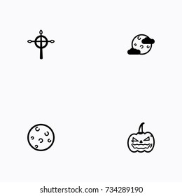 Set of halloween icons vector
