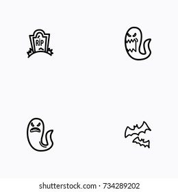 Set of halloween icons vector