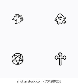 Set of halloween icons vector