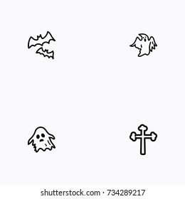 Set of halloween icons vector