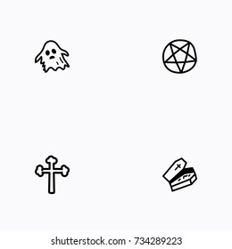 Set of halloween icons vector