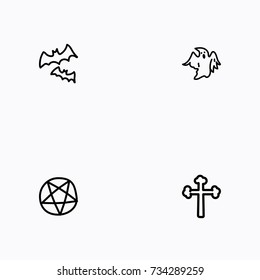 Set of halloween icons vector