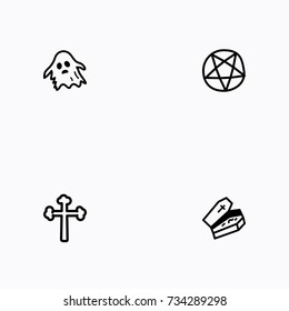 Set of halloween icons vector