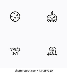 Set of halloween icons vector