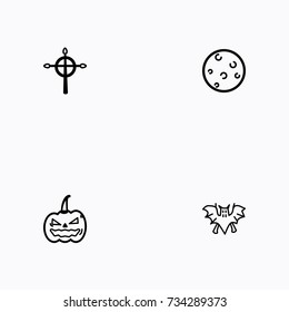 Set of halloween icons vector