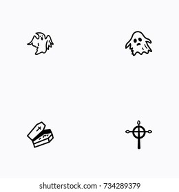 Set of halloween icons vector