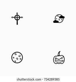 Set of halloween icons vector
