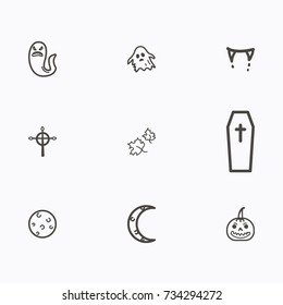Set of halloween icons vector