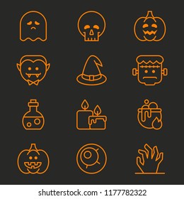 Set of Halloween icons. Vector illustration