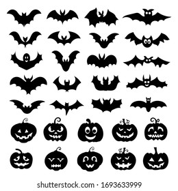 Set of halloween icons. Vector illustration.