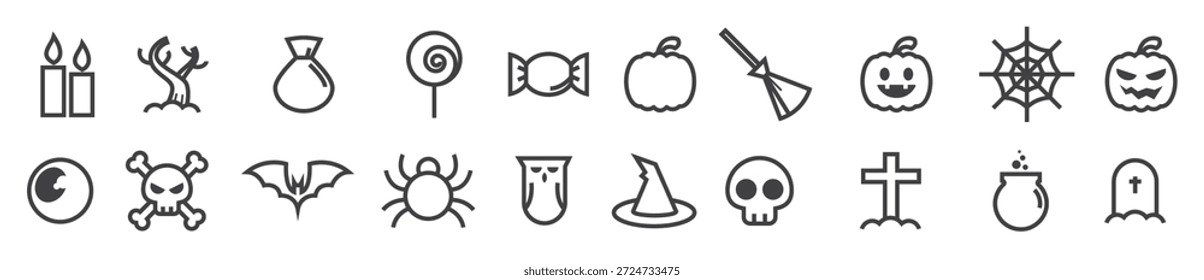 conjunto de ilustrações de vetor de ícones do halloween