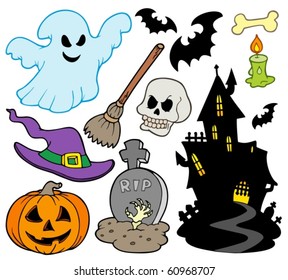 Set of Halloween images - vector illustration.