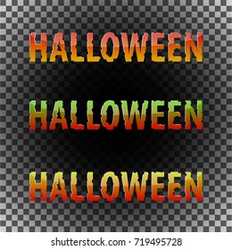 set of Halloween labels. colored text Halloween. vector illustration