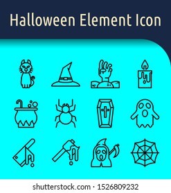 Set of halloween linear  icon.