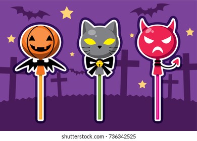 Set of Halloween Lollipops.